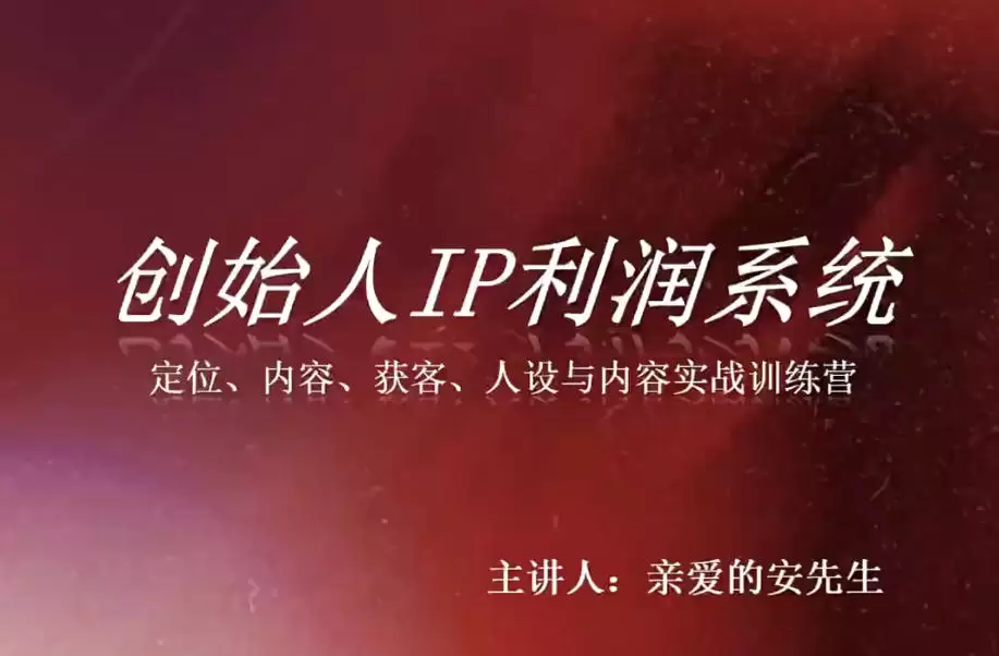 创始人IP利润系统8月训练营，定位、内容、获客、人设与内容实战训练营 - 青心资源站