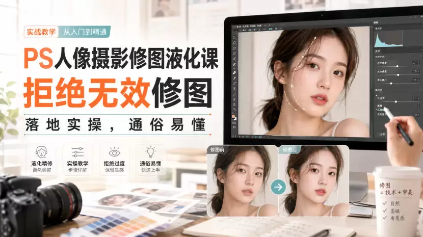 PS人像摄影修图液化课，拒绝无效修图，落地实操，通俗易懂 - 青心资源站