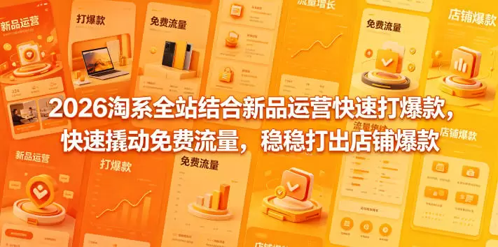 2026淘系全站结合新品运营快速打爆款，快速撬动免费流量，稳稳打出店铺爆款（更新5月12日）|青心网创站