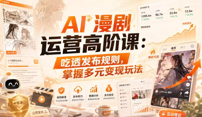 AI漫剧运营高阶课：吃透发布规则，掌握多元变现玩法 - 青心资源站