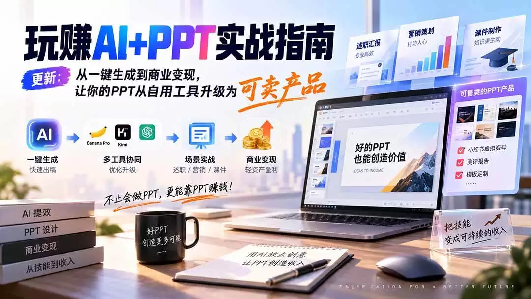 （20247期）玩赚AI+PPT实战指南-更新5月13：从一键生成到商业变现，让你的PPT从自用工具升级为可卖产品 - 青心资源站