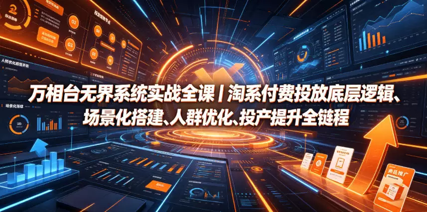 万相台无界系统实战全课｜淘系付费投放底层逻辑、场景化搭建、人群优化、投产提升全链路运营教程|青心网创站
