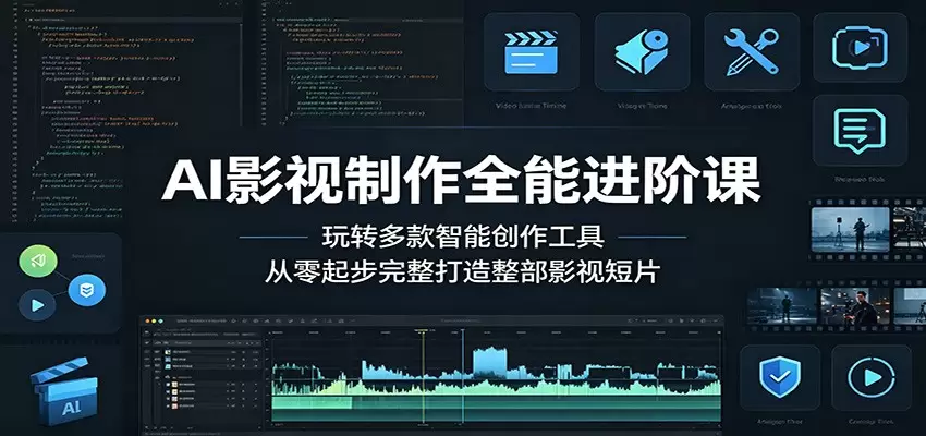 AI影视制作全能进阶课：玩转多款智能创作工具，从零起步完整打造整部影视短片|青心网创站