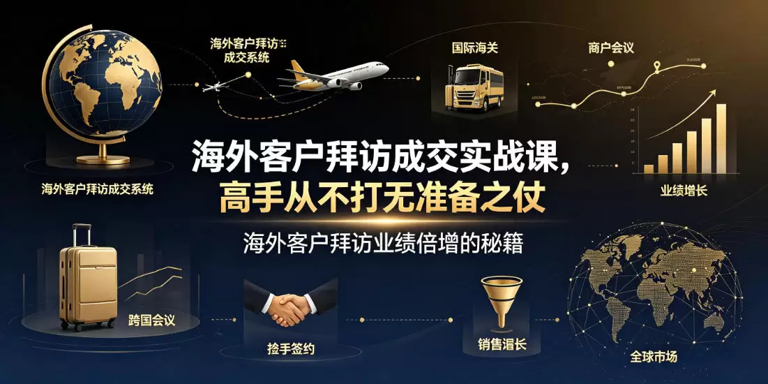 海外客户拜访成交实战课，高手从不打无准备之仗，海外客户拜访业绩倍增的秘籍|青心网创站