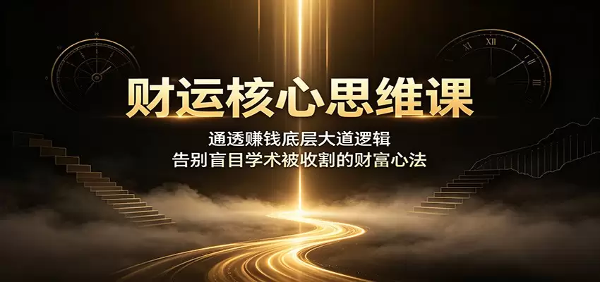 财运核心思维课：通透赚钱底层大道逻辑，告别盲目学术被收割的财富心法|青心网创站