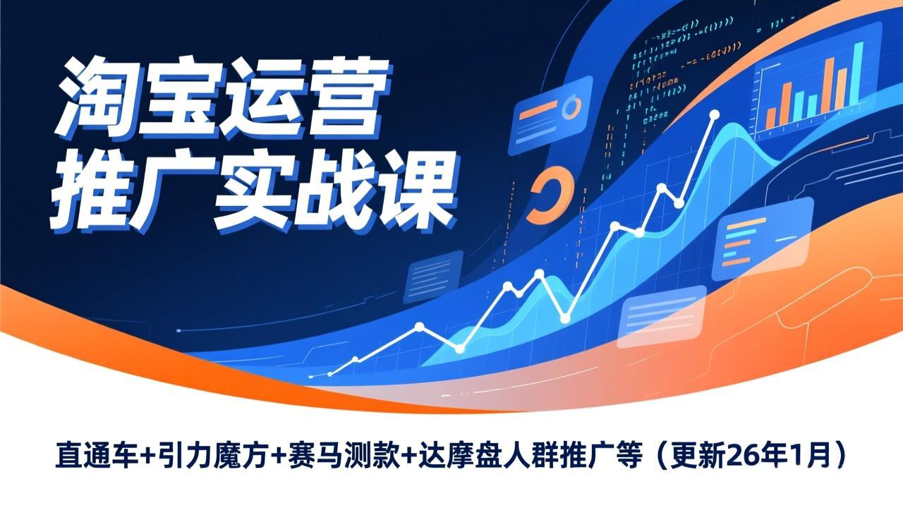 淘宝运营推广实战课,直通车+引力魔方+赛马测款+达摩盘人群推广等(更新26年1月青心网创青心网创站