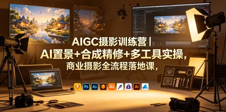 AIGC摄影训练营｜AI置景+合成精修+多工具实操，商业摄影全流程落地课|青心网创站