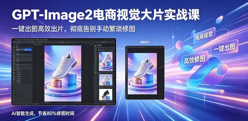 GPT-Image2电商视觉大片实战课，一键出图高效出片，彻底告别手动繁琐修图|青心网创站