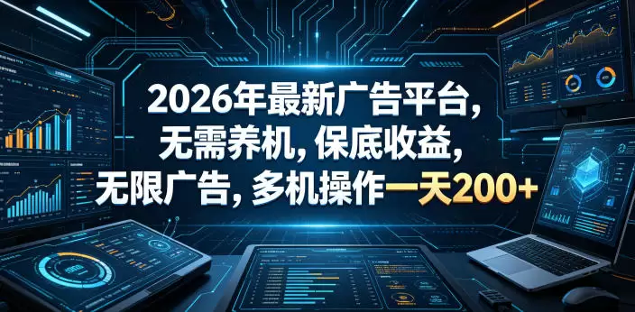 2026年最新广告平台，无需养机，保底收益，无限广告，多机操作一天200+【揭秘】|青心网创站
