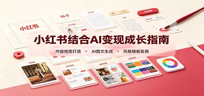 小红书结合AI变现成长指南：账号精准定位，内容视觉打造，搭建可复制流量获客体系|青心资源站