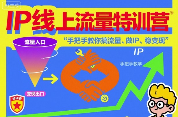 IP线上流量特训营,手把手教你搞流量、做IP、稳变现-青心网创站