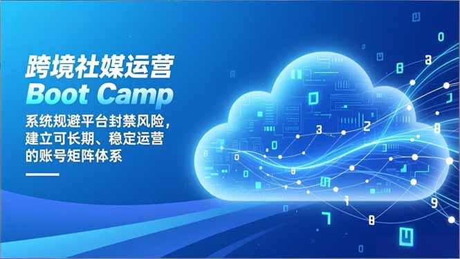 跨境社媒运营Boot Camp:系统规避平台封禁风险,建立可长期、稳定运营的账号矩阵体系-青心网创站