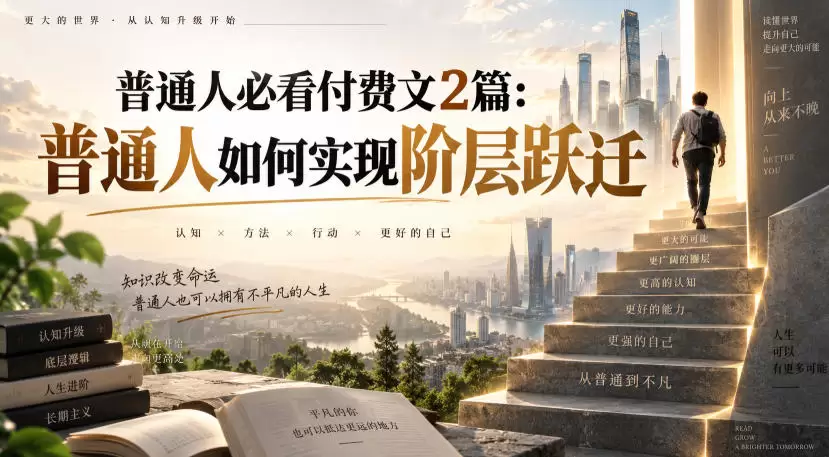 普通人必看付费文2篇：普通人如何实现阶层跃迁 - 青心资源站