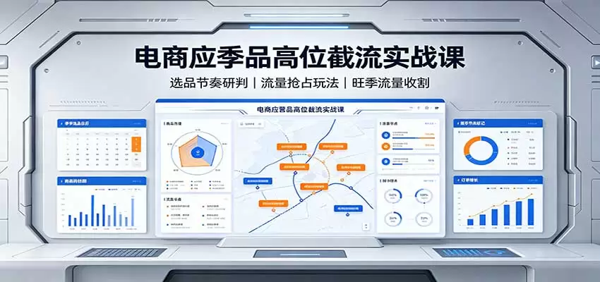 电商应季品高位截流实战课：选品节奏研判，流量抢占玩法，旺季流量收割 - 青心资源站