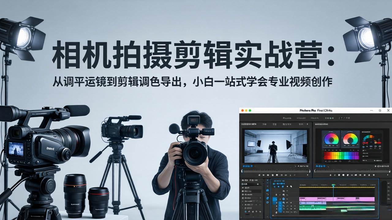 （18002期）相机拍摄剪辑实战营：从调平运镜到剪辑调色导出，小白一站式学会专业视频创作|青心网创站