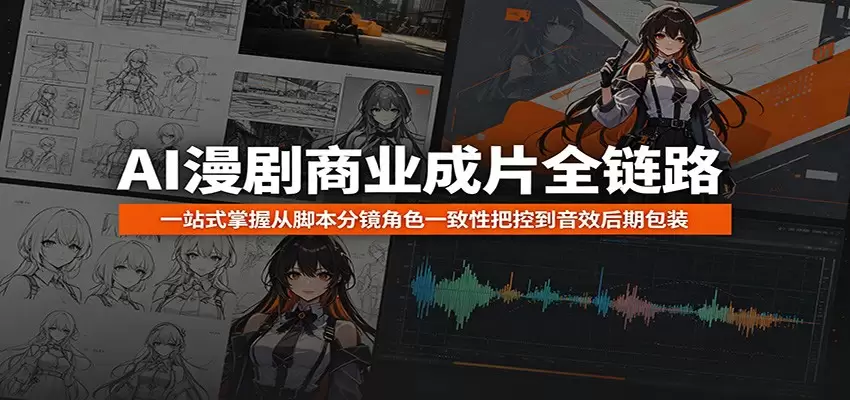 AI漫剧商业成片全链路：一站式掌握从脚本分镜角色一致性把控到音效后期包装|青心网创站