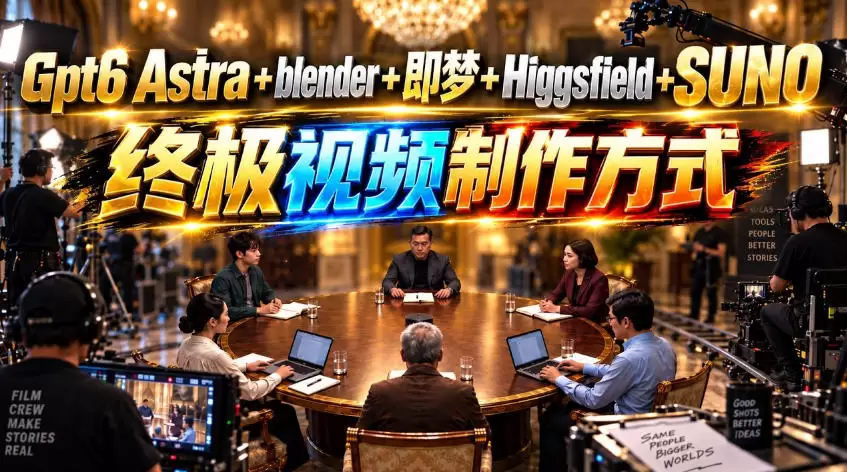 GPT-6 Astra+Blender+即梦+Higgsfield+Suno=终极视频制作方式！ - 青心资源站