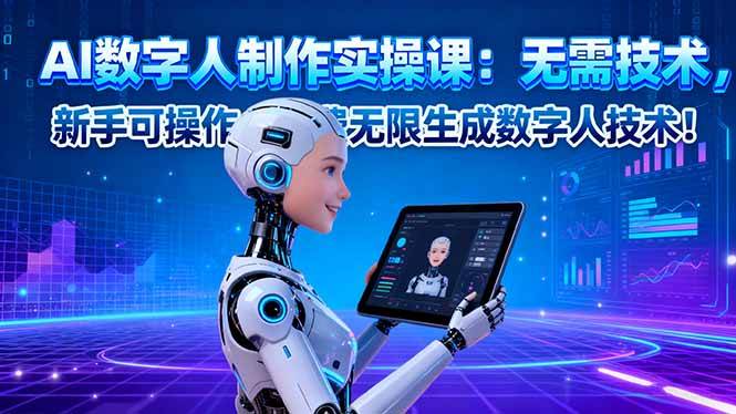 图片[1]-（16376期）AI数字人制作实操课：无需技术，新手可操作，免费无限生成数字人技术！-青心网创站