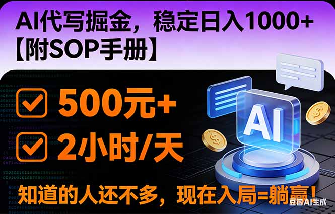 2026风口项目,AI代写掘金,稳定日入1000+,掌握核心技能【附SOP手册】-青心网创站