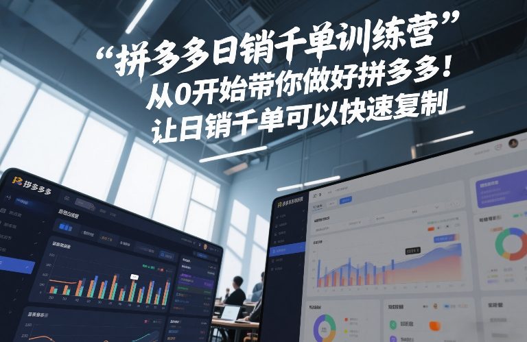 拼多多日销千单训练营，从0开始带你做好拼多多，让日销千单可以快速复制(更新26年1月)青心网创青心网创站