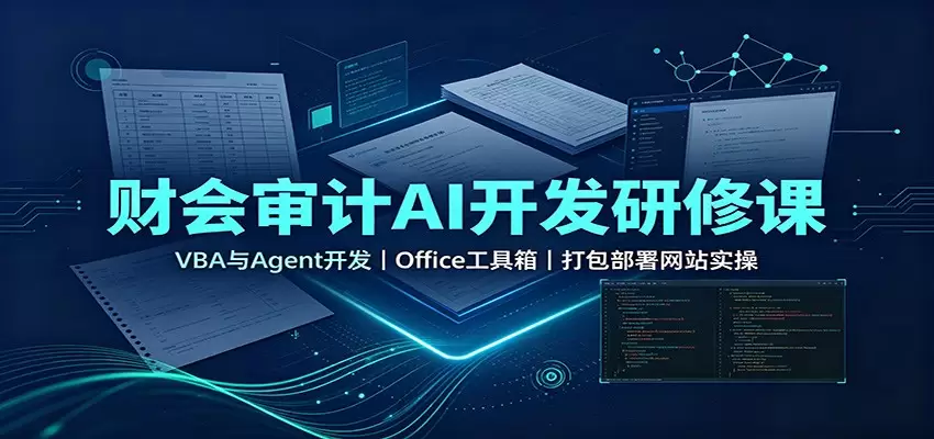财会审计AI开发研修课：VBA与Agent开发，Office工具箱，打包部署网站实操|青心网创站