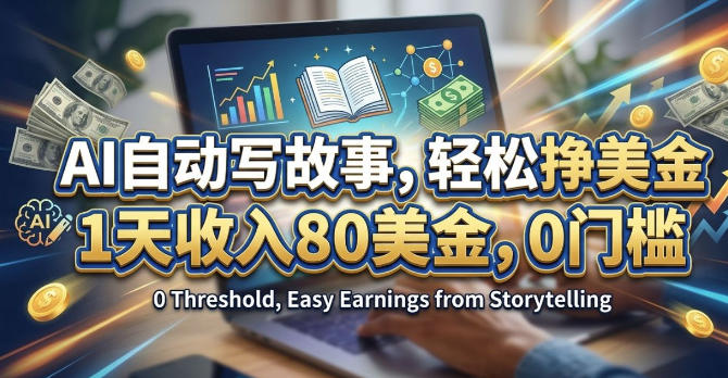 AI自动写故事,轻松挣美刀,1天收入80刀,0门槛|青心网创站