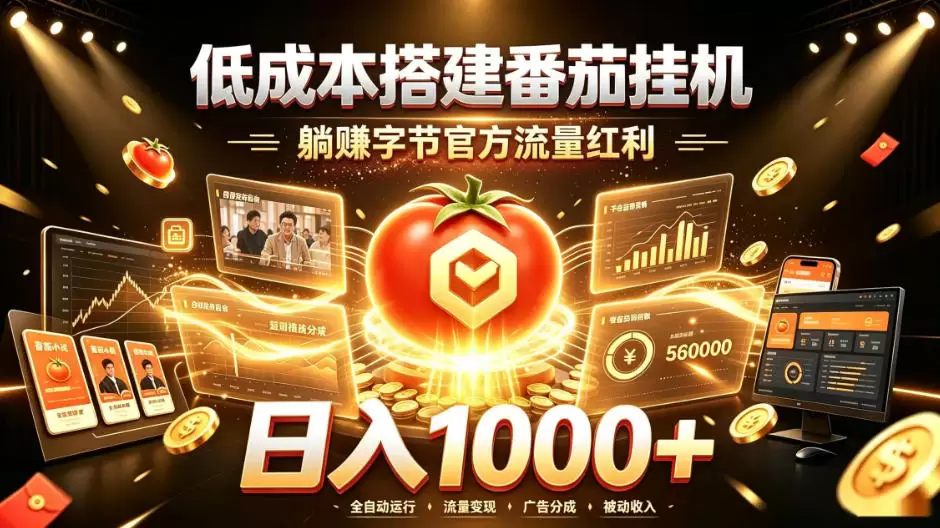 低成本搭建番茄挂G，躺賺字节官方流量红利，日入1k+，全程傻瓜式落地【揭秘】|青心网创站