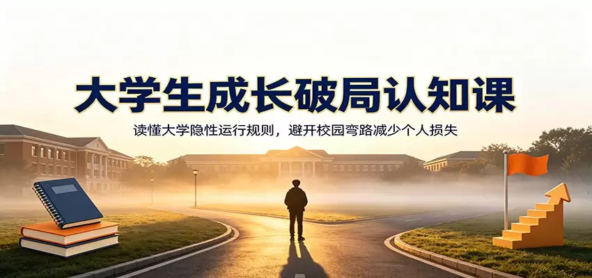 大学生成长破局认知课：读懂大学隐性运行规则，避开校园弯路减少个人损失|青心网创站