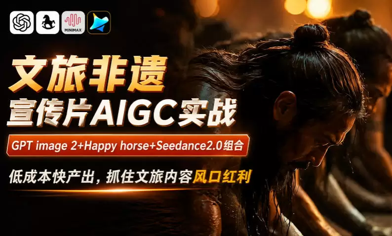 文旅非遗宣传片AIGC实战，GPT image 2+Happy horse+Seedance2.0组合，低成本快产出，抓住文旅内容风口红利|青心网创站