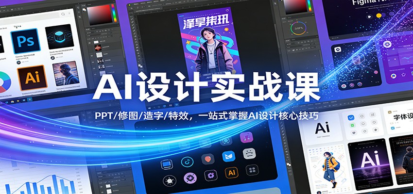 AI设计实战课：PPT/修图/造字/特效，一站式掌握AI设计核心技巧青心网创青心网创站