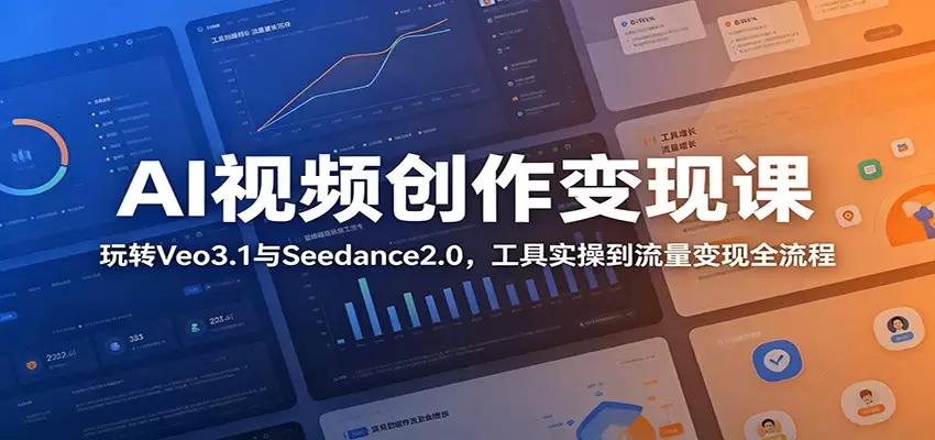 AI视频创作变现课：玩转Veo3.1与Seedance2.0，工具实操到流量变现全流程|青心网创站