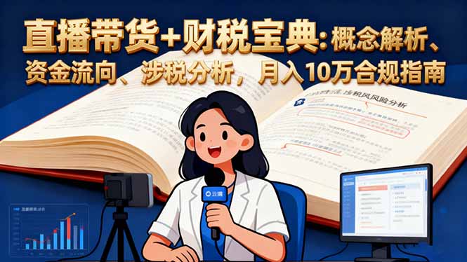 直播带货+财税宝典：概念解析、资金流向、涉税分析，月入10万合规指南-青心网创站