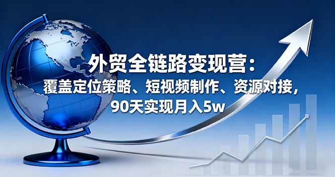 图片[1]-（16173期）外贸全链路变现营：覆盖定位策略、短视频制作、资源对接，90天实现月入5w-青心网创站