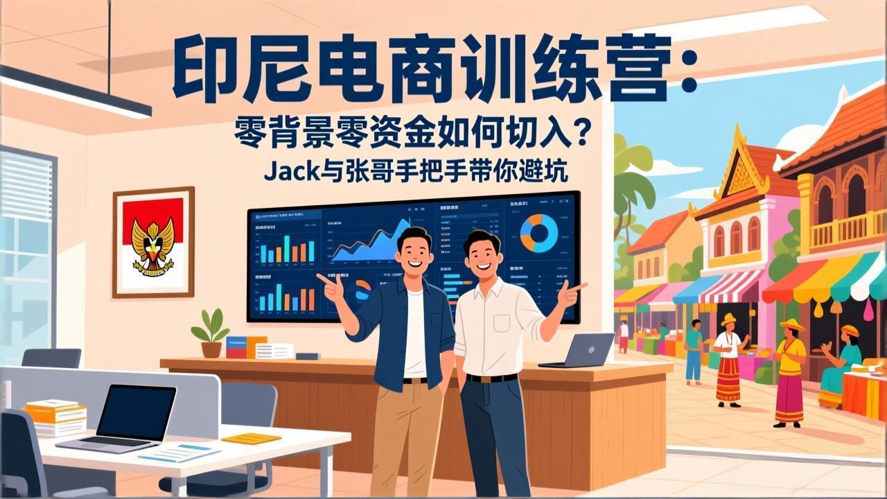 印尼电商训练营:零背景零资金如何切入?Jack与张哥手把手带你避坑青心网创青心网创站