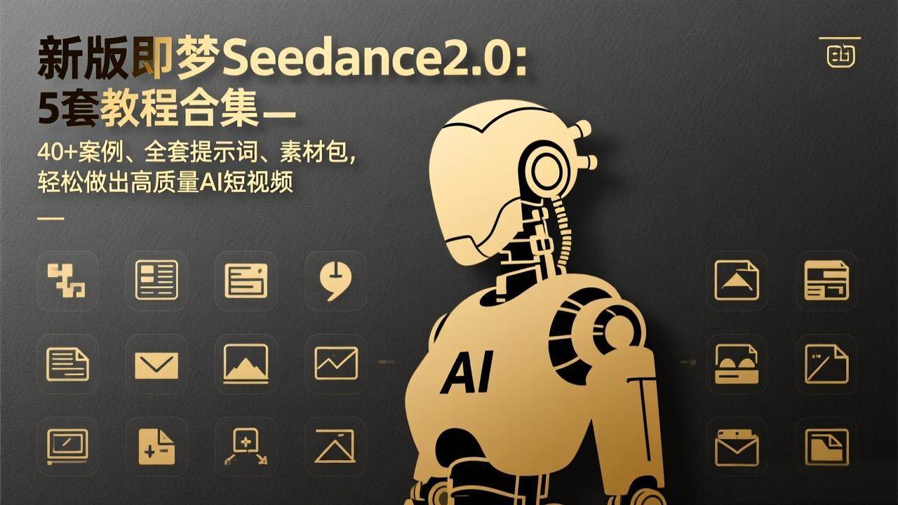 (17398期)新版即梦Seedance2.0:5套教程合集,40+案例、全套提示词、素材包,轻松做出高质量AI短视频青心网创青心网创站