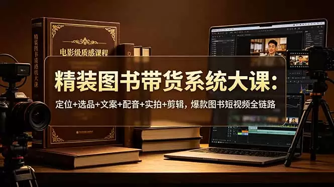精装图书带货系统大课：定位+选品+文案+配音+实拍+剪辑，爆款图书短视频全链路|青心网创站