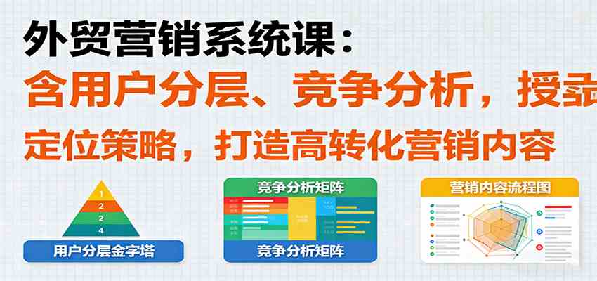 外贸营销系统课：含用户分层、竞争分析，授卖品、定位策略，打造高转化营销内容-青心网创站