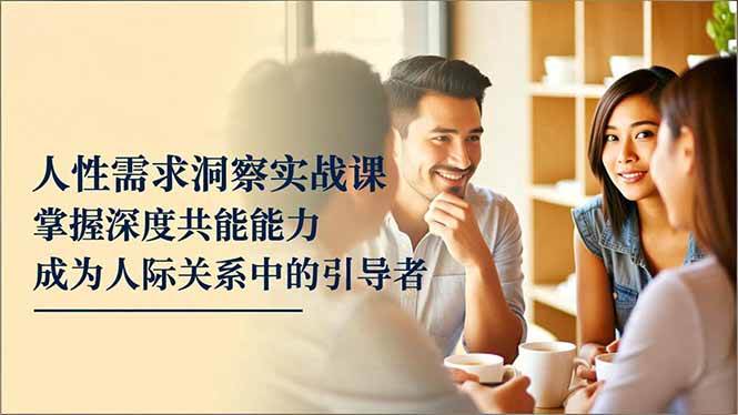 （16683期）人性需求洞察实战课，掌握深度共感能力，成为人际关系中的引导者-青心网创站