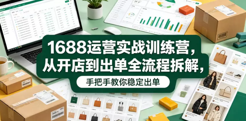 1688运营实战训练营，从开店到出单全流程拆解，手把手教你稳定出单|青心网创站