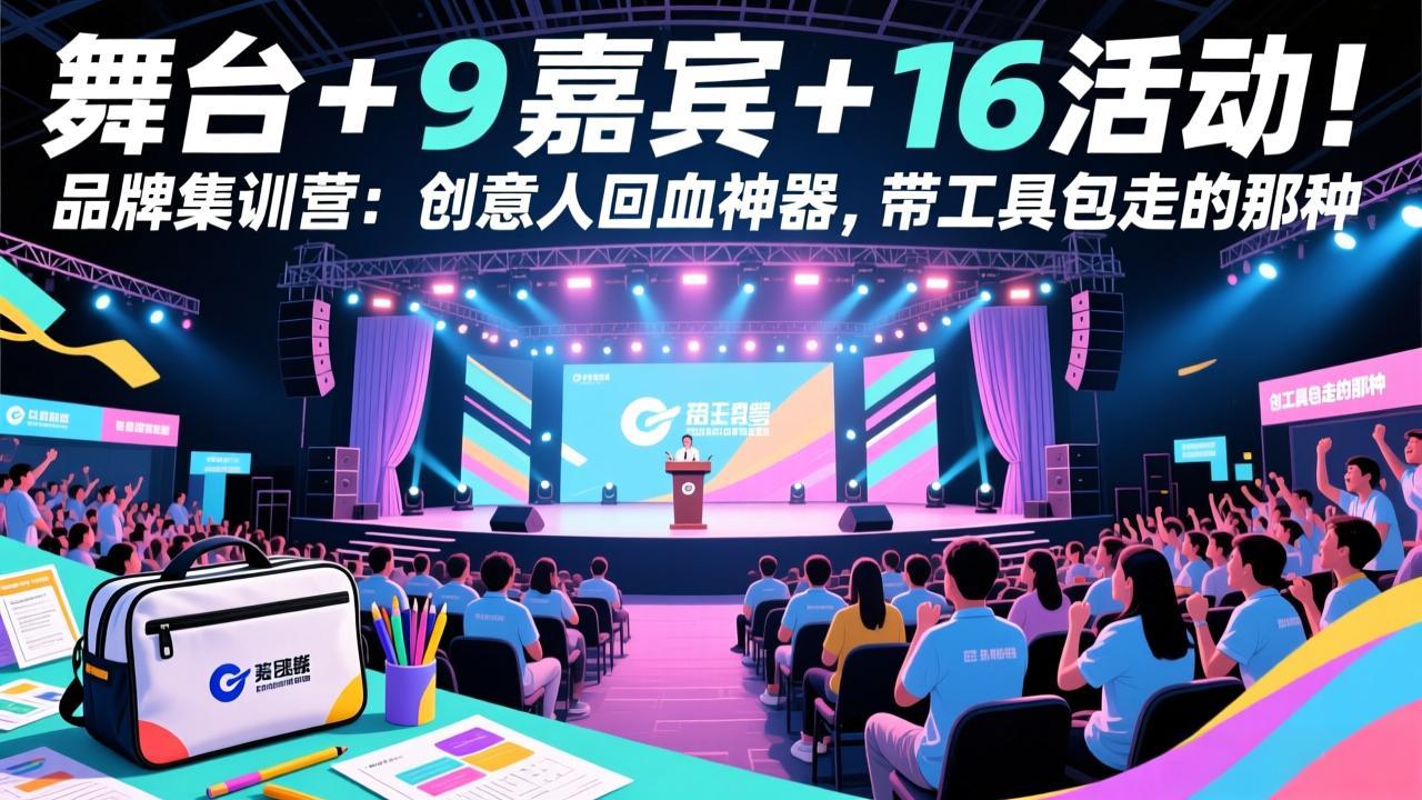 舞台 + 9 嘉宾 + 16 活动！品牌集训营：创意人回血神器，带工具包走的那种青心网创青心网创站