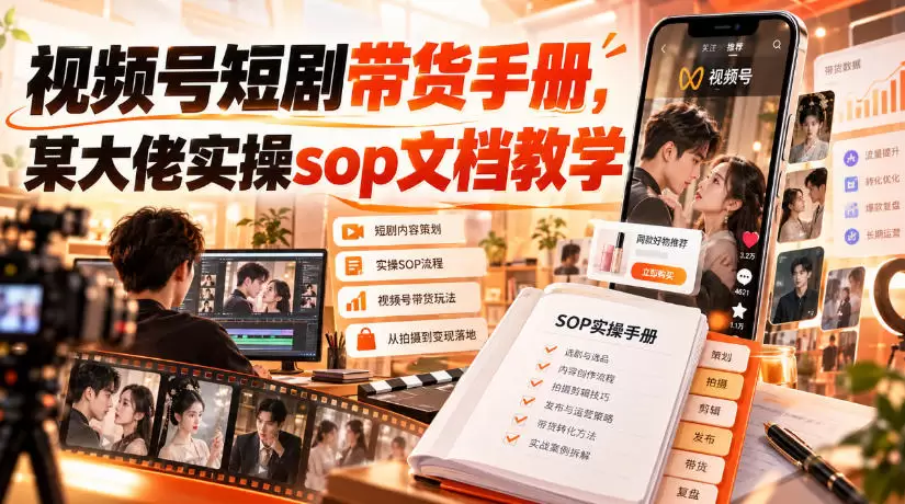 视频号短剧带货手册，某大佬实操sop文档教学 - 青心资源站