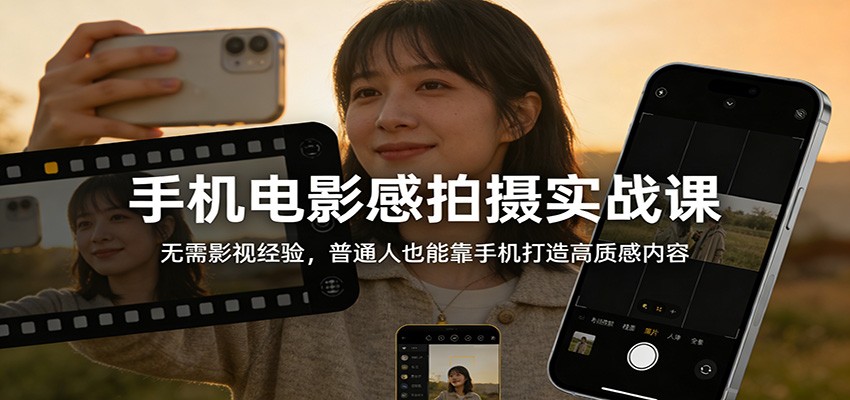 图片[1]青心网创手机电影感拍摄实战课：无需影视经验，普通人也能靠手机打造高质感内容青心网创青心网创站