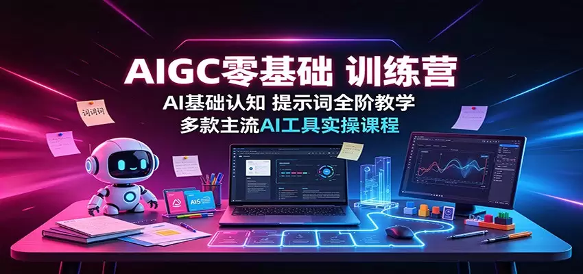 AIGC零基础训练营：AI基础认知，提示词全阶教学，多款主流AI工具实操课程 - 青心资源站