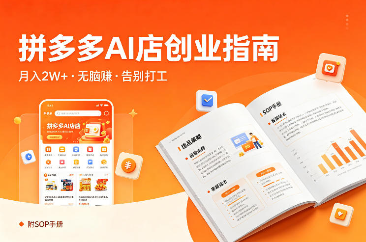 开一家拼多多AI店,月入2W+,无脑賺,告别打工,附SOP手册|青心网创站