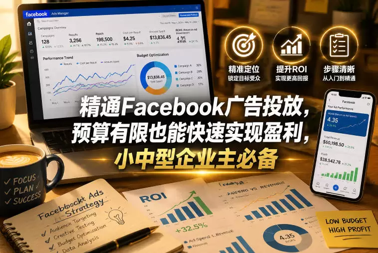 精通Facebook广告投放，预算有限也能快速实现盈利，小中型企业主必备【原创双语字幕】|青心网创站