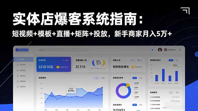实体店爆客系统指南：短视频+模板+直播+矩阵+投放，新手商家月入5万+-青心网创站
