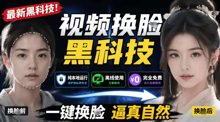 AI人工智能如此夸张？一键视频换Lian黑科技，纯本地离线运行，本地视频换Lian娱乐工具，AI FaceSwap