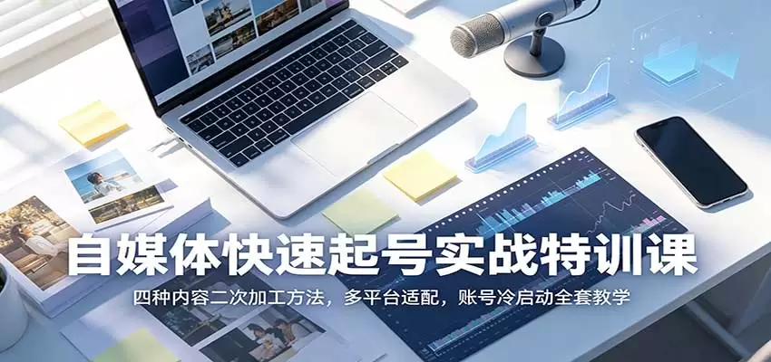 自媒体快速起号实战特训课：四种内容二次加工方法，多平台适配，账号冷启动全套教学 - 青心资源站