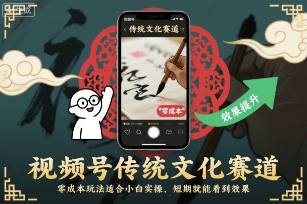 视频号传统文化赛道,零成本玩法适合小白实操,短期就能看到效果