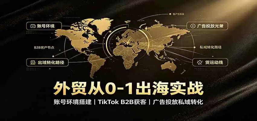 外贸从0-1出海实战：账号环境搭建，TikTok B2B获客，广告投放私域转化 - 青心资源站